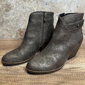 Corkys Black Ankle Booties with Chunky Heel and Sparkle